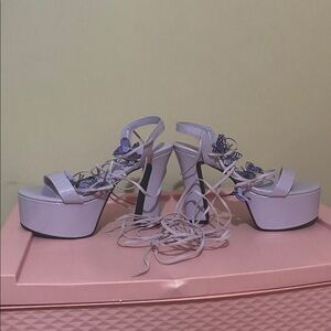Dolls Kill Lavender Butterfly Heels
